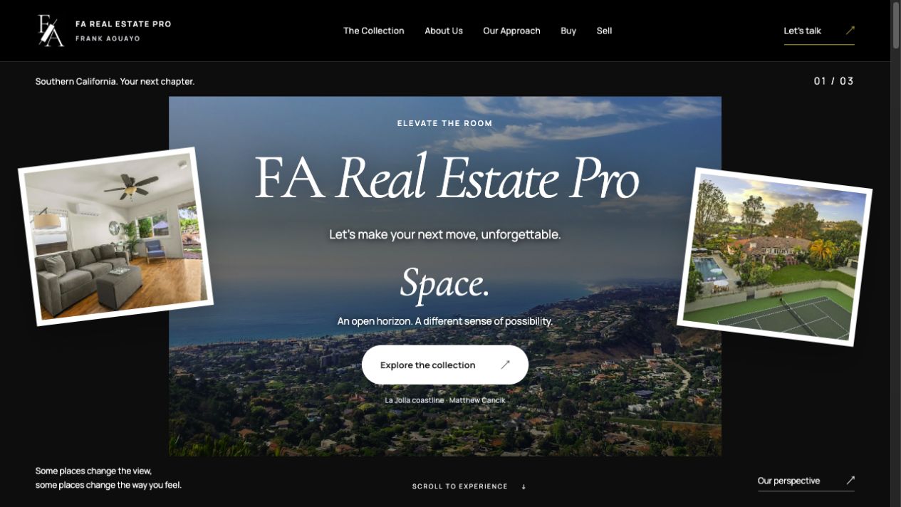 FA Real Estate Pro homepage screenshot
